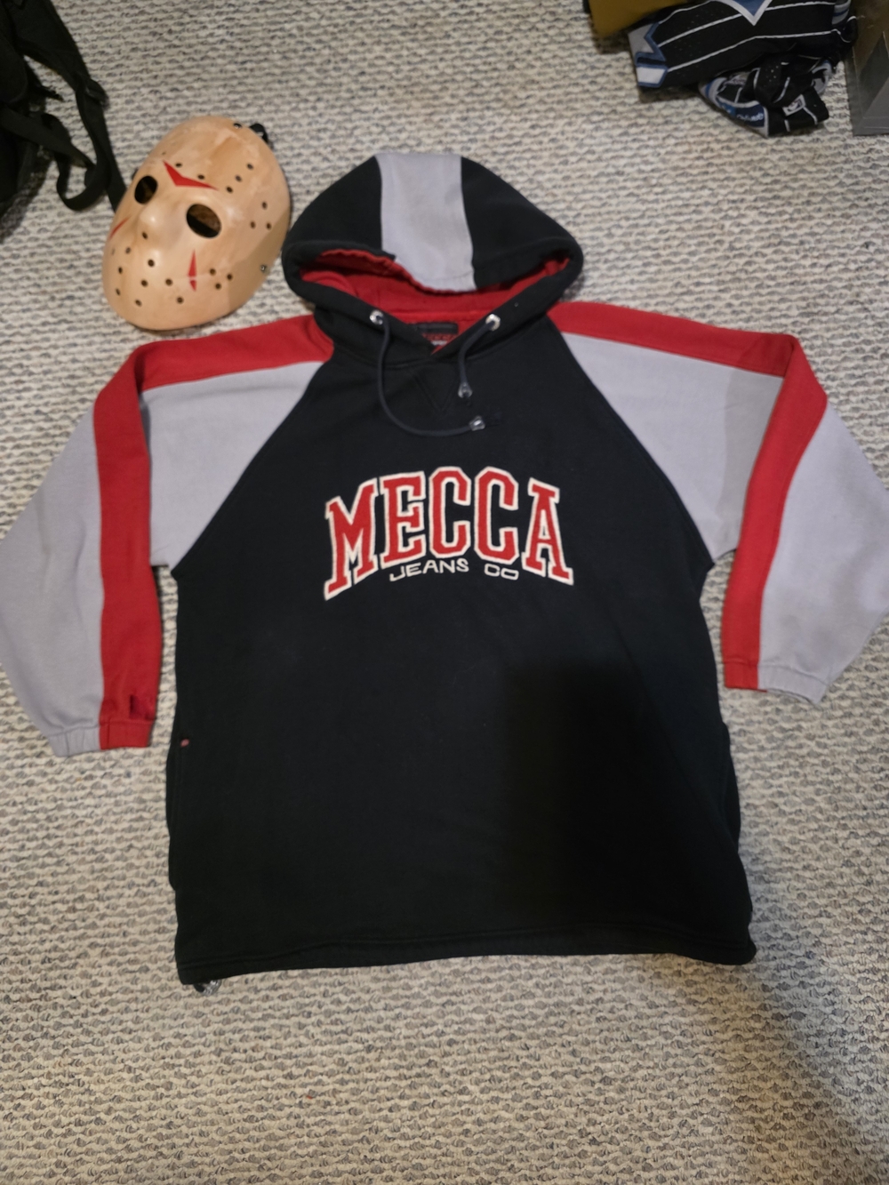 Y2k Mecca Jeans Co. Black & Red Hooded Sweatshirt